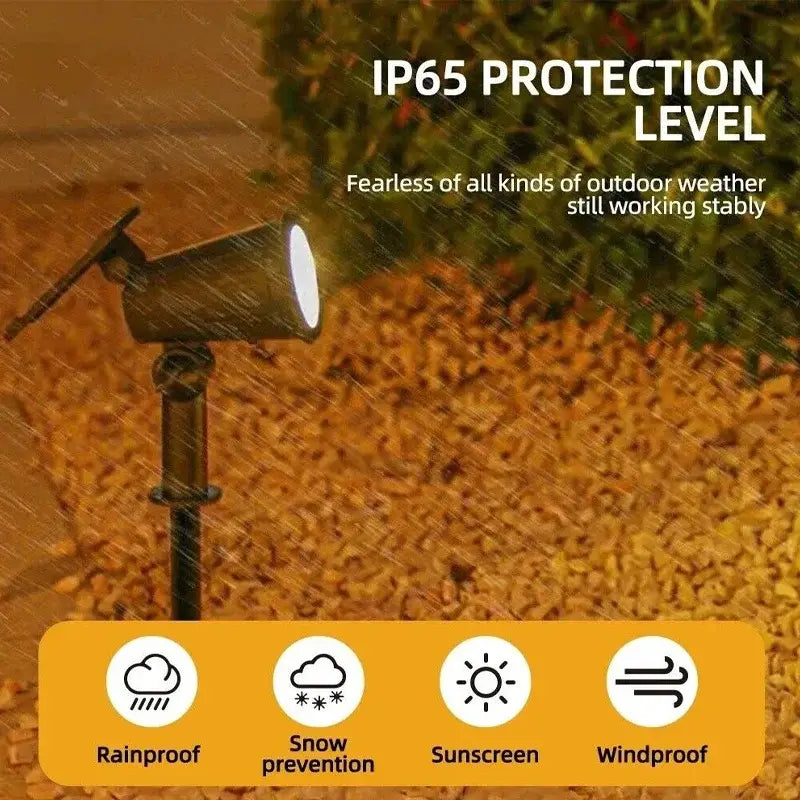 9-LED Solar Spotlights – IP65 Waterproof Outdoor Lights with Adjustable Brightness for Garden Lawn Driveway & Backyard