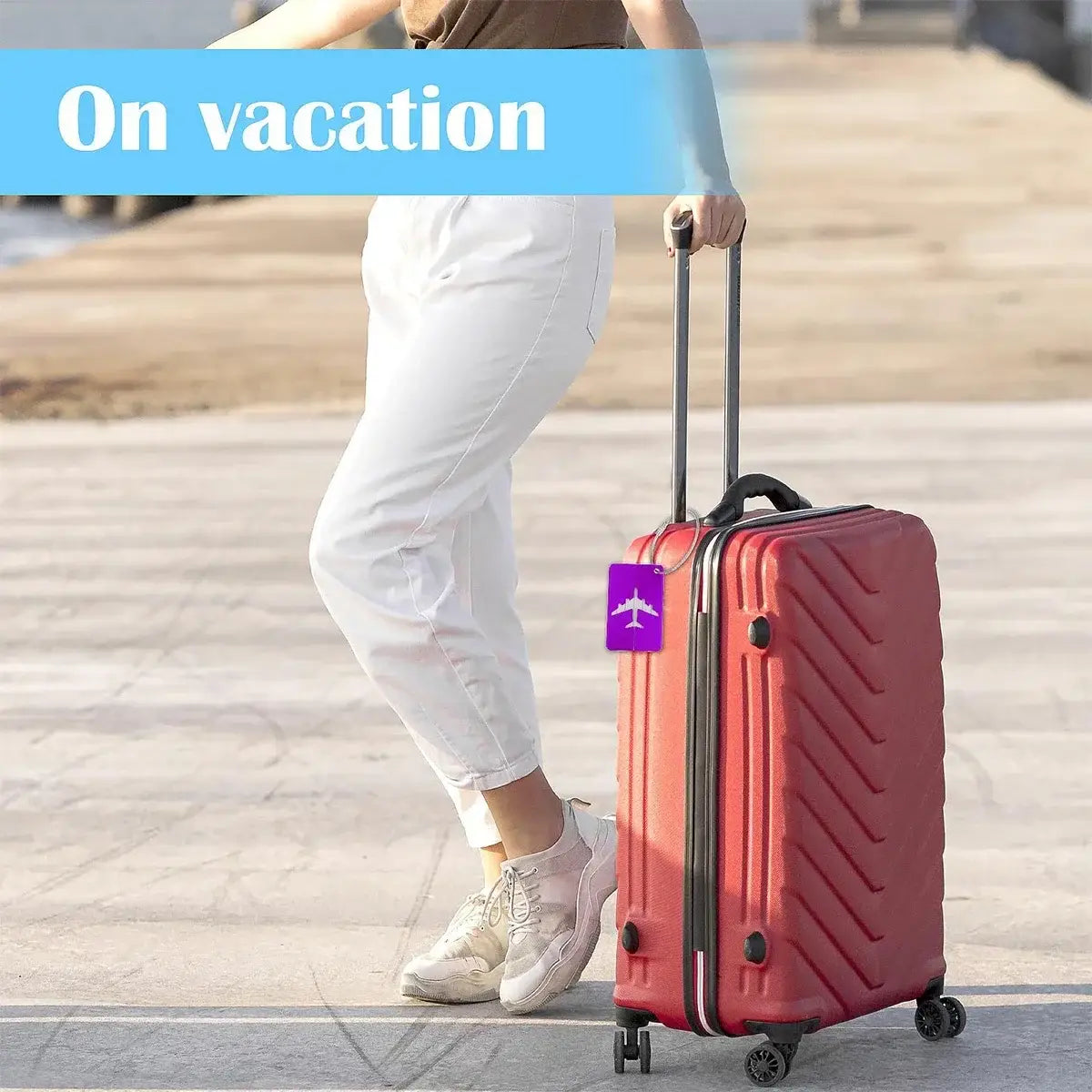 Aluminium Alloy Aircraft Luggage Tag – Durable Anti-Lost Travel ID Tag with Name Card Solid Color Travel Accessory