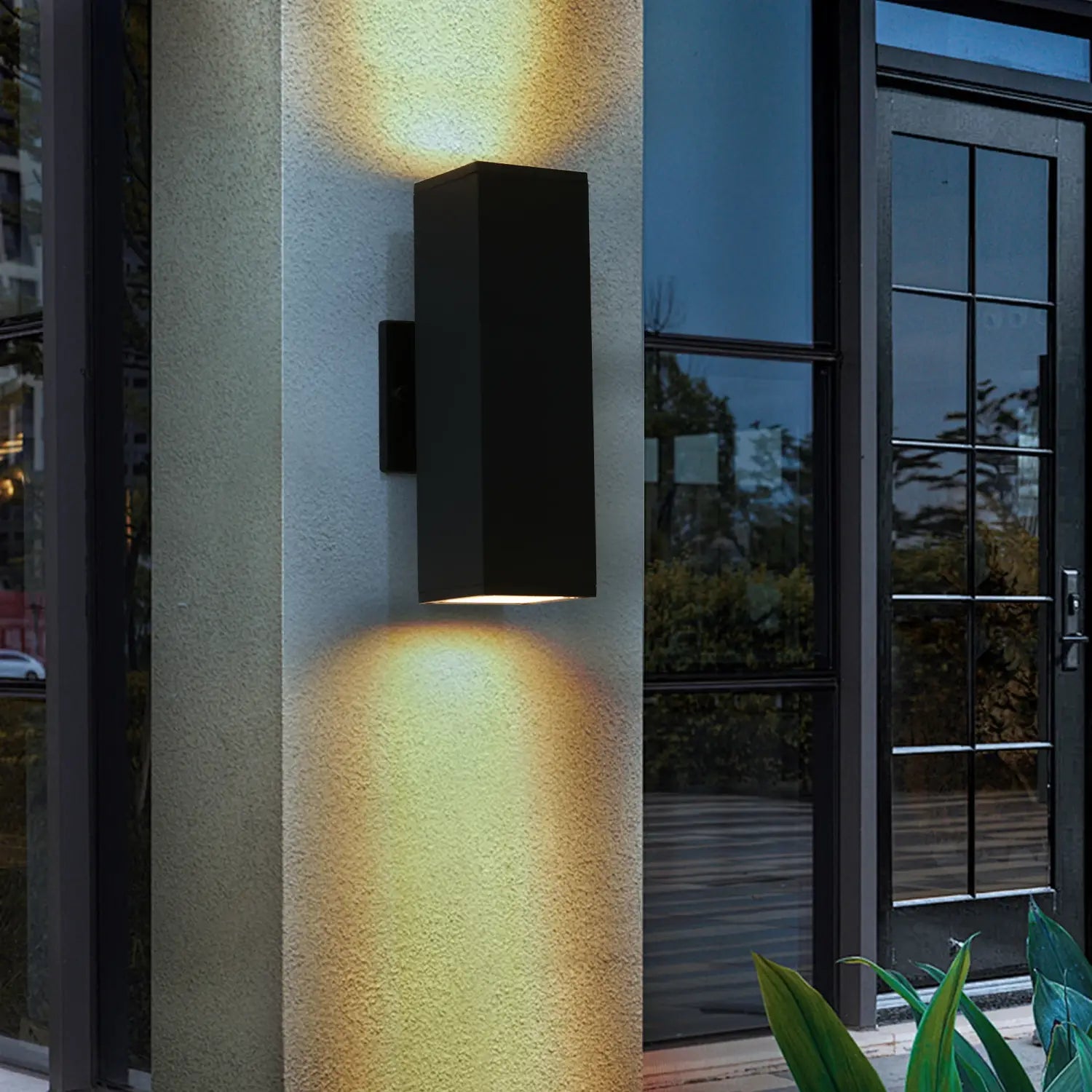 2-Pack Outdoor Wall Light IP65 Waterproof Up & Down GU10 Bulb Sconce for Porch Patio Garage