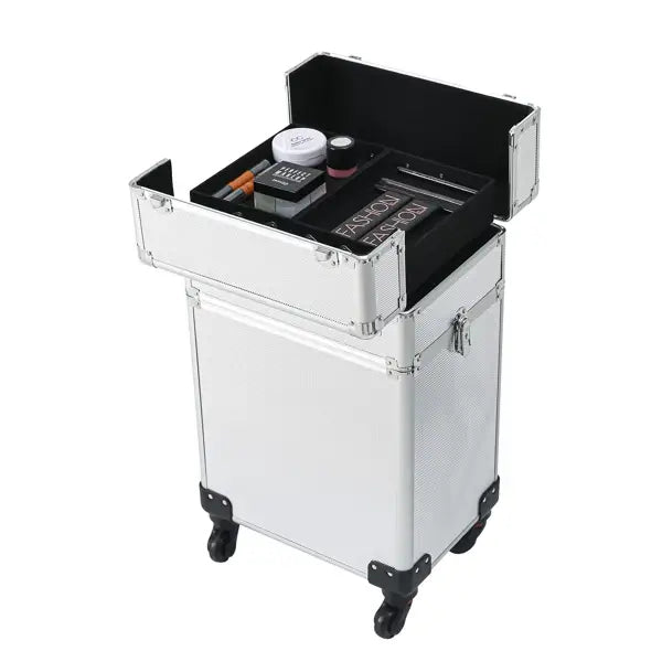 4pcs 拉杆式带万向轮 ABS 银色 化妆箱 75*35*25cm N001-26