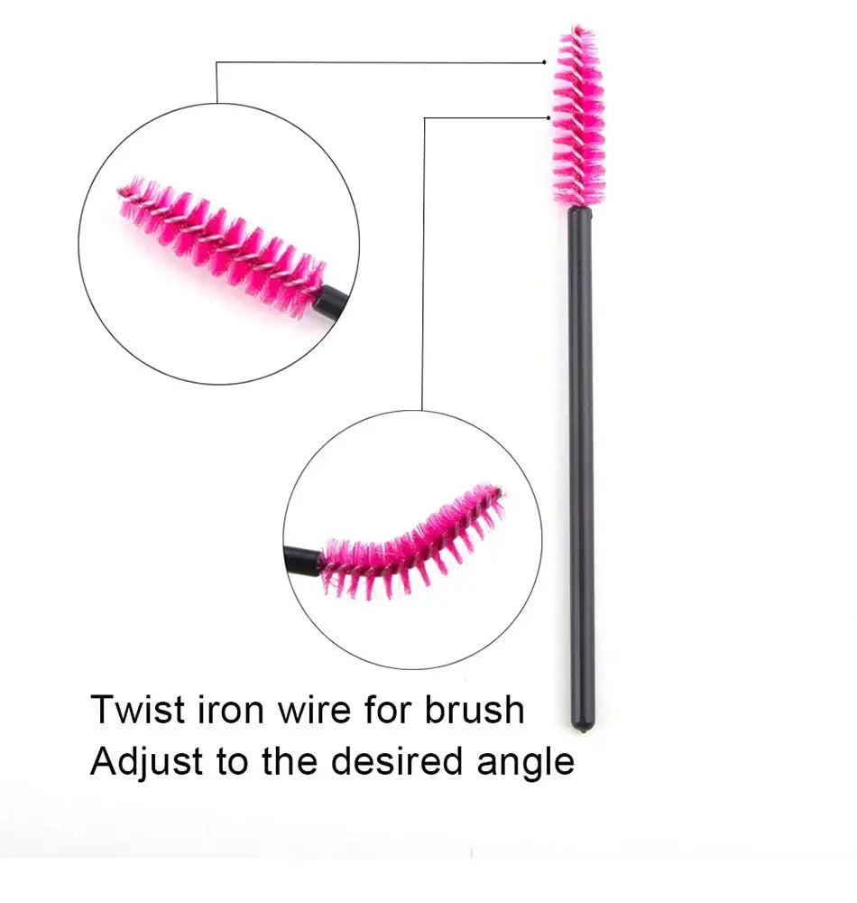 50Pcs Disposable Mascara Wands – Eyebrow & Eyelash Brush Applicators for Makeup & Extensions