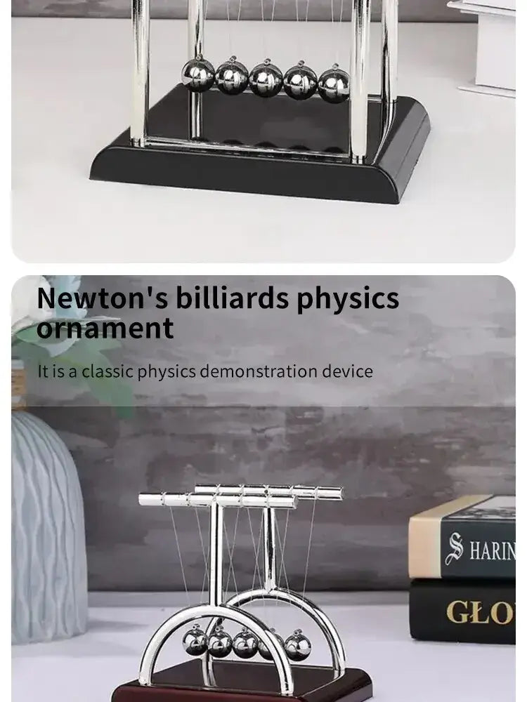 Newton’s Cradle Steel Ball Pendulum Desktop Toy – Physics Teaching Aid Stress Relief & Home Office Decoration