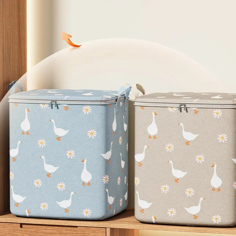 Large Capacity Clothes & Quilt Storage Bag – Foldable Non-Woven Wardrobe Organizer Box (100L / 140L / 180L)