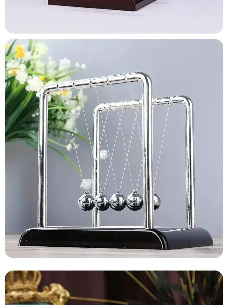 Newton’s Cradle Steel Ball Pendulum Desktop Toy – Physics Teaching Aid Stress Relief & Home Office Decoration