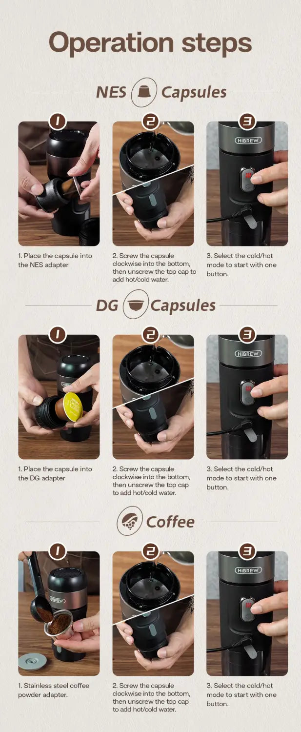 Portable Espresso Coffee Machine for Car & Home – DC12V Compatible with Nespresso & Dolce Gusto Pod