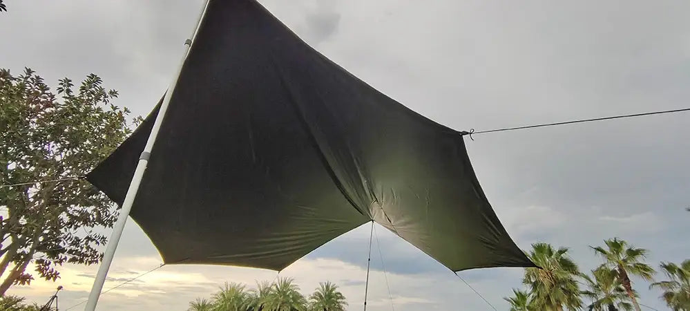 Octagon 5x5 Black Coating Tarp for 12 People – Waterproof Outdoor Camping Sunshade Awning