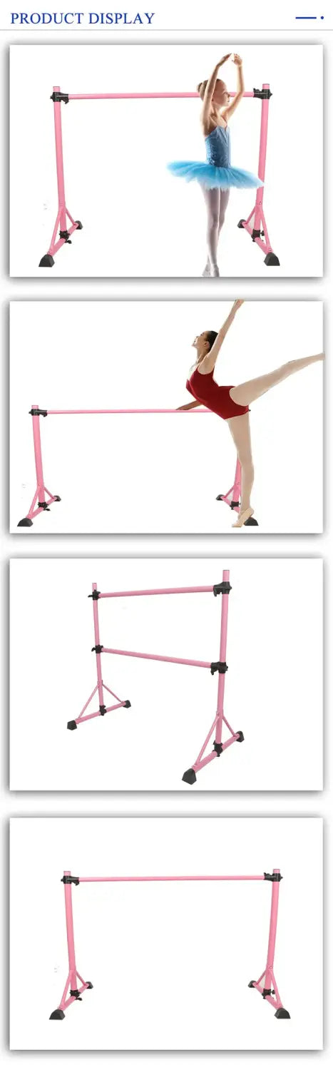 Portable 4ft Double Ballet Barre – Freestanding Ballet Yoga & Stretch Training Bar for Home or Studio