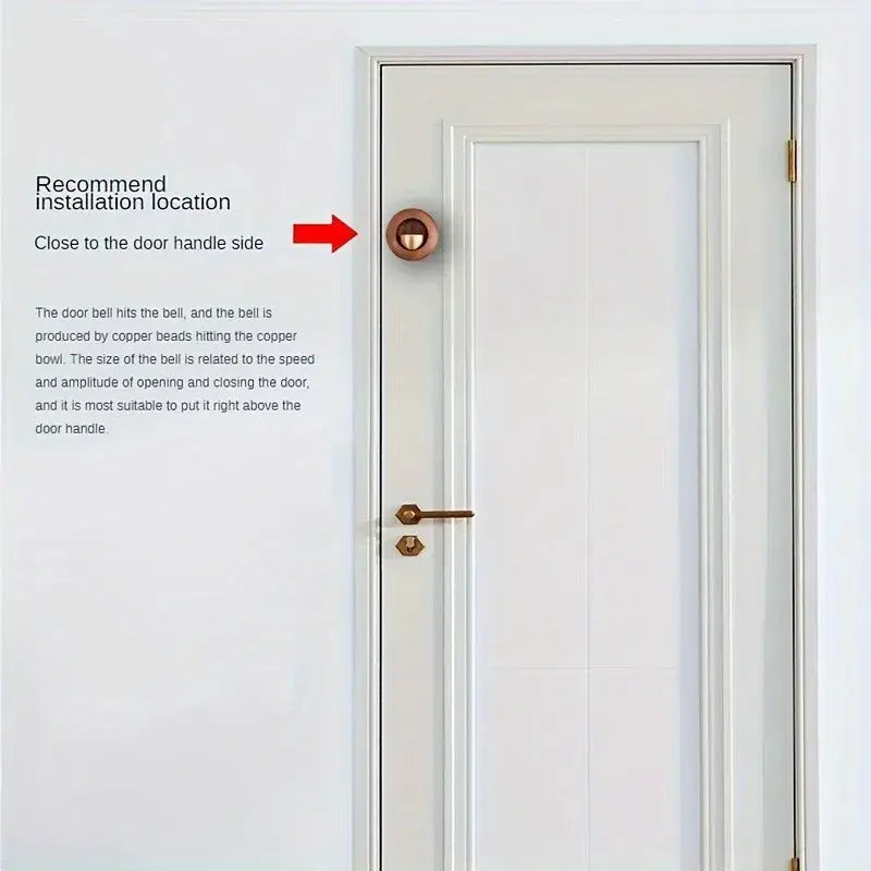 Brass Magnetic Doorbell Wind Chime – C-Shaped Reminder Bell for Home Car or Office Decor | Housewarming Gift