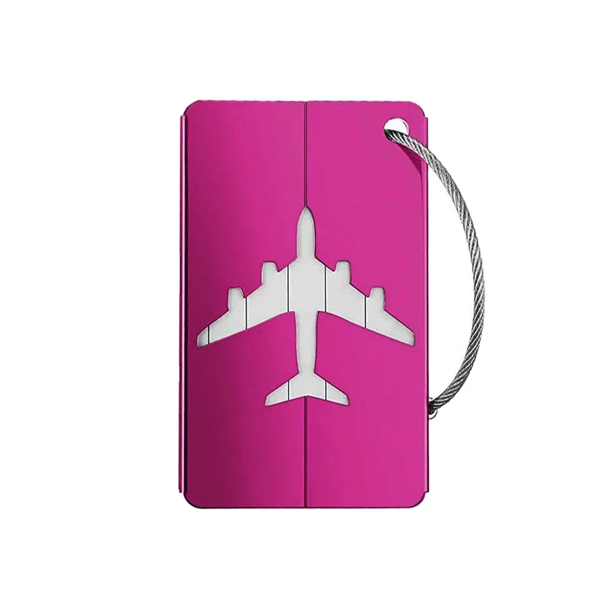 Aluminium Alloy Aircraft Luggage Tag – Durable Anti-Lost Travel ID Tag with Name Card Solid Color Travel Accessory