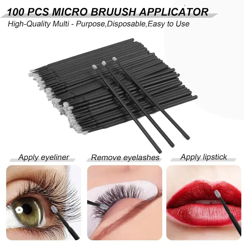100/50pcs Disposable Eyelash & Lip Brushes – Mascara Applicator & Eyelash Extension Tools