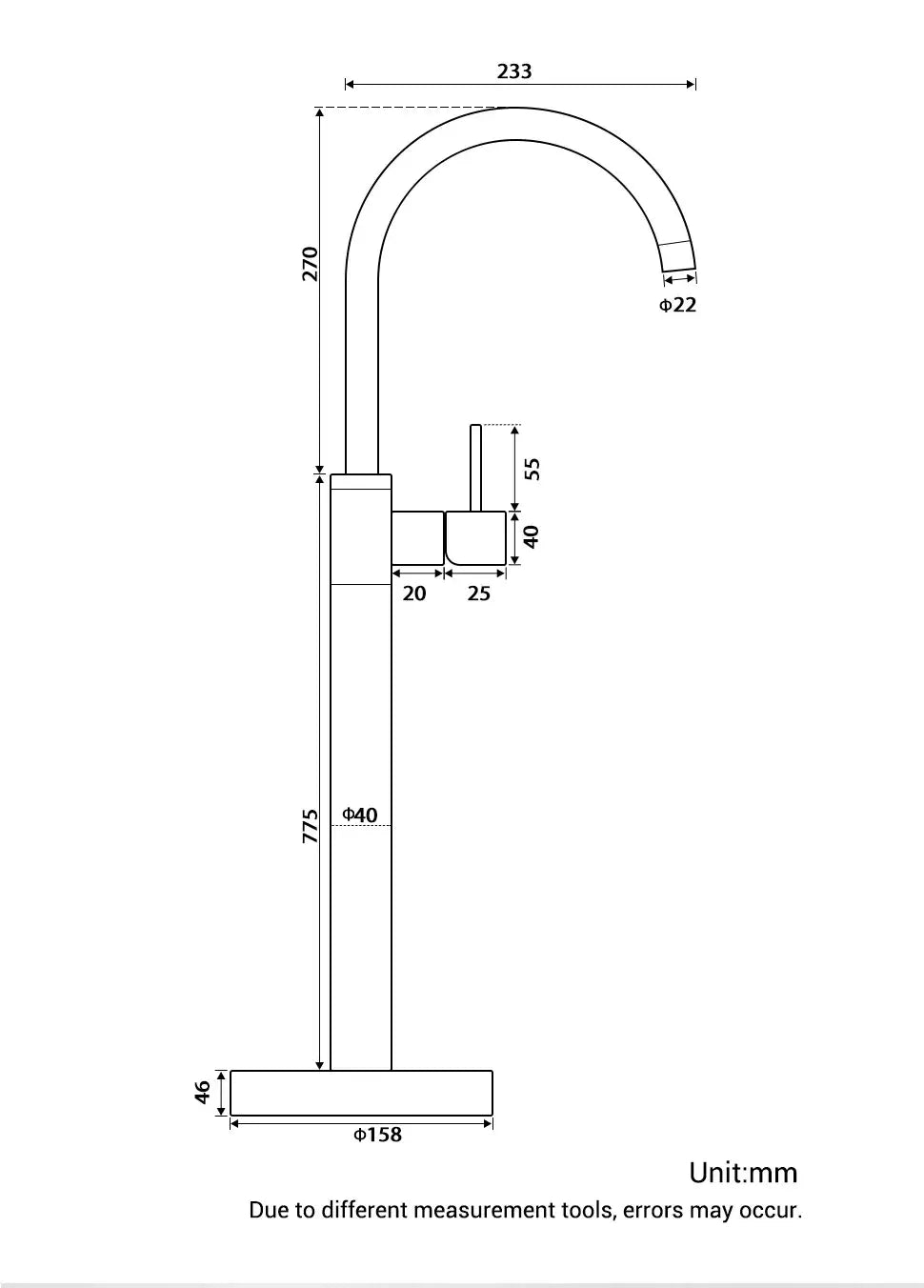 Bathroom Bathtub Floor Stand Faucet Rose Gold Mixer Single Handle Tap 360 Rotation Spout With Brass Hand Hot &Cold