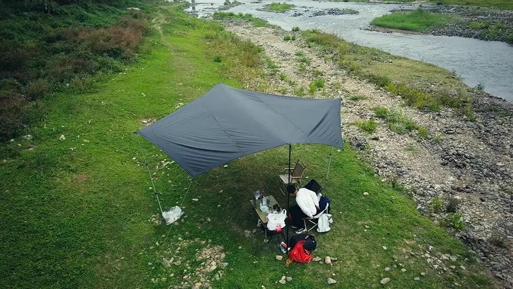 Octagon 5x5 Black Coating Tarp for 12 People – Waterproof Outdoor Camping Sunshade Awning