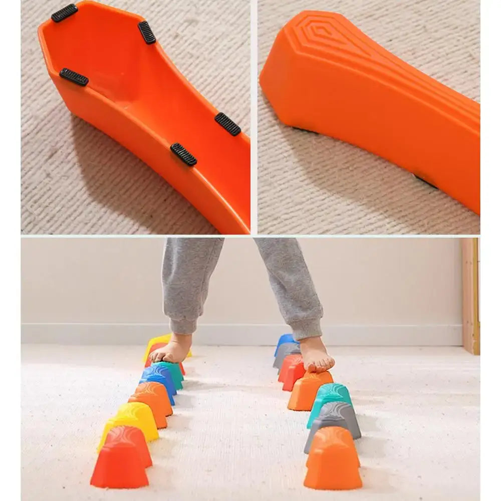 Kids Rainbow Stepping Stones – Non-Slip Textured Sensory Balance Set (6PCS)