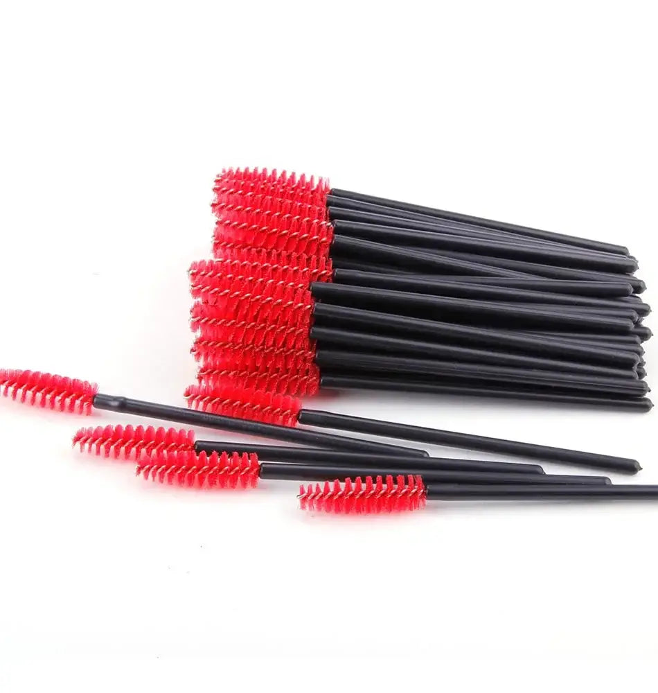 50Pcs Disposable Mascara Wands – Eyebrow & Eyelash Brush Applicators for Makeup & Extensions