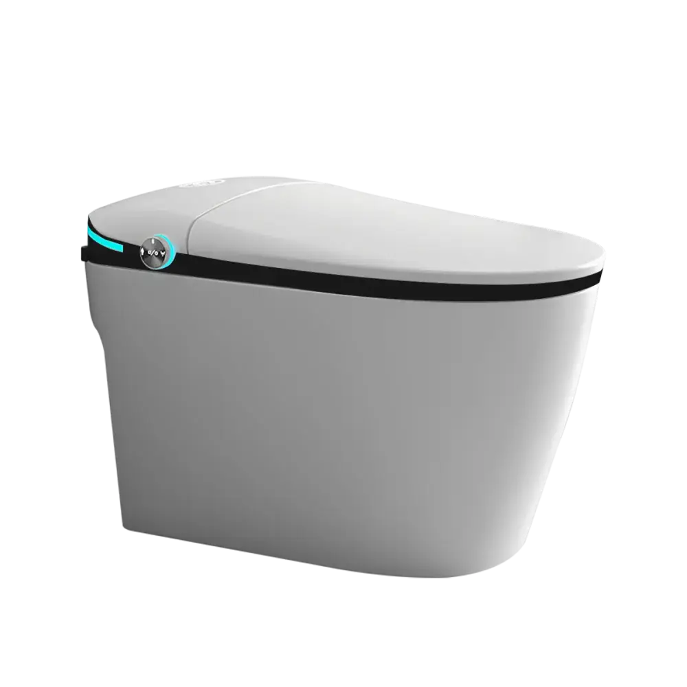 Luxury Smart Toilet with Bidet Seat Auto Open/Close Foot Sensor LED Display & Night Light