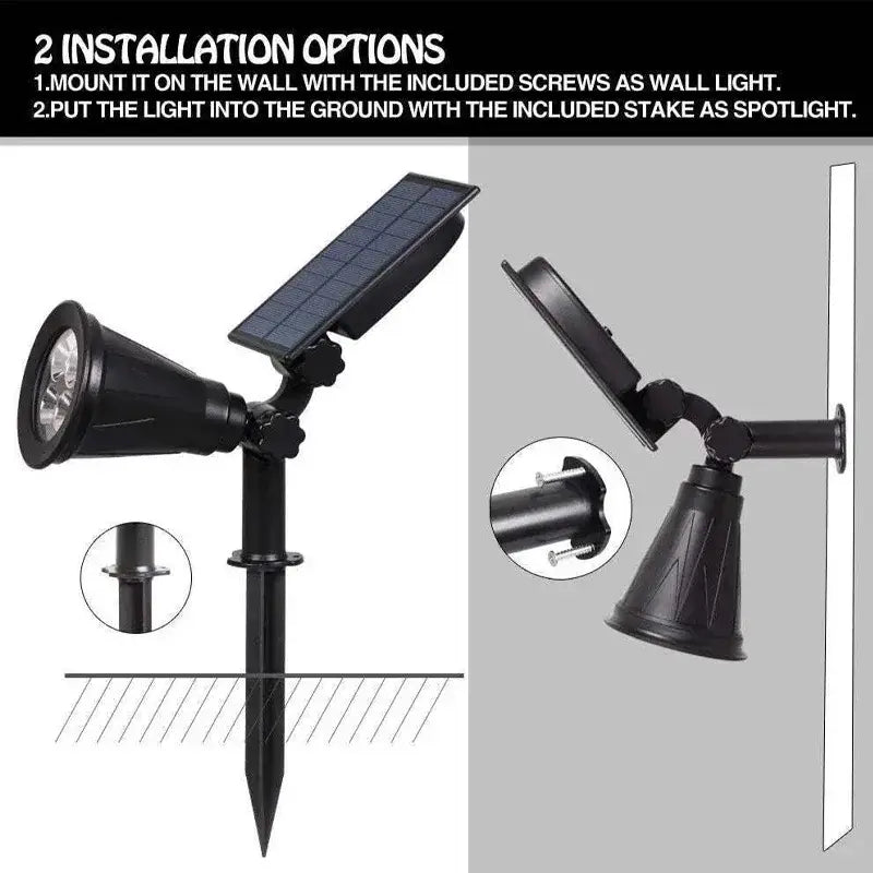 9-LED Solar Spotlights – IP65 Waterproof Outdoor Lights with Adjustable Brightness for Garden Lawn Driveway & Backyard