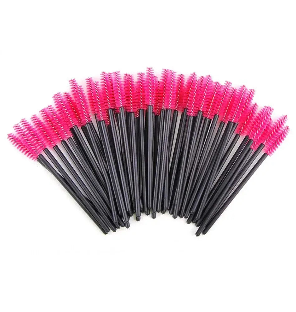 50Pcs Disposable Mascara Wands – Eyebrow & Eyelash Brush Applicators for Makeup & Extensions