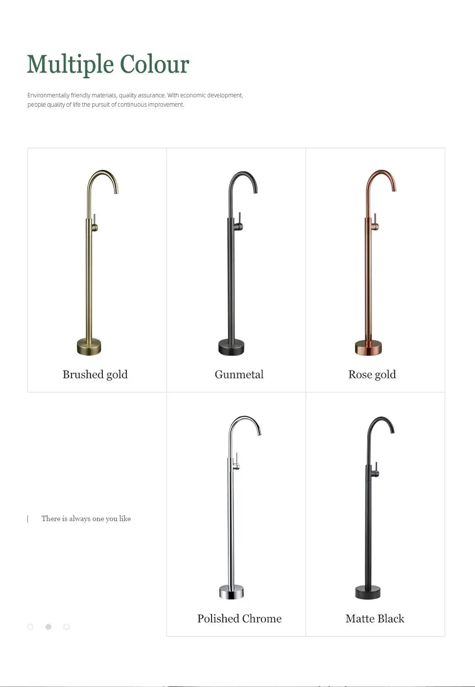 Bathroom Bathtub Floor Stand Faucet Rose Gold Mixer Single Handle Tap 360 Rotation Spout With Brass Hand Hot &Cold