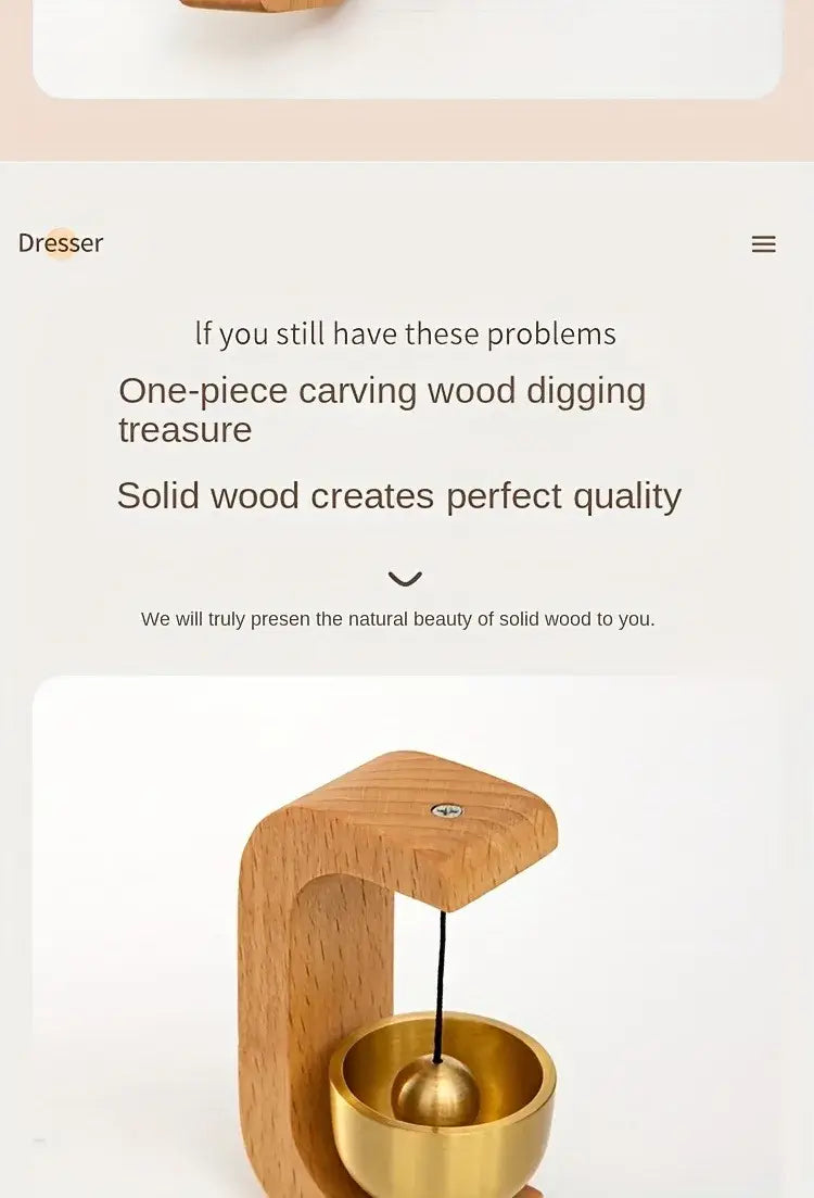 Brass Magnetic Doorbell Wind Chime – C-Shaped Reminder Bell for Home Car or Office Decor | Housewarming Gift