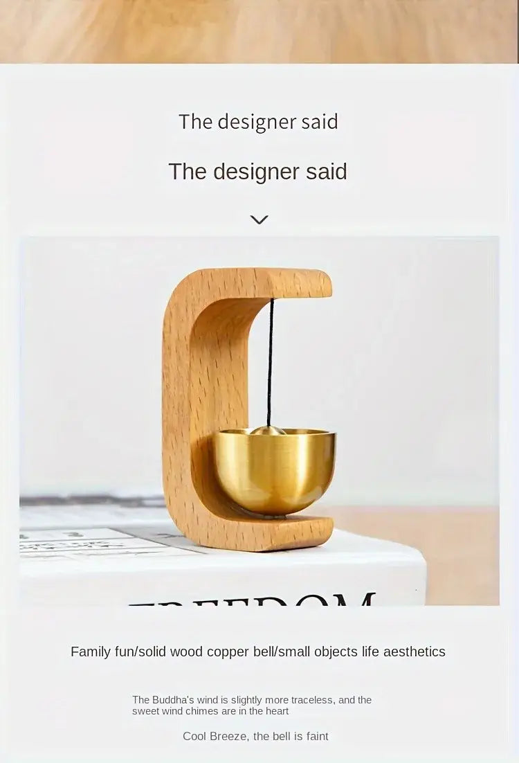 Brass Magnetic Doorbell Wind Chime – C-Shaped Reminder Bell for Home Car or Office Decor | Housewarming Gift