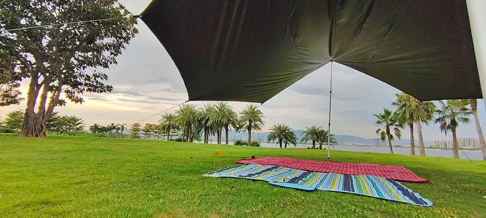 Octagon 5x5 Black Coating Tarp for 12 People – Waterproof Outdoor Camping Sunshade Awning