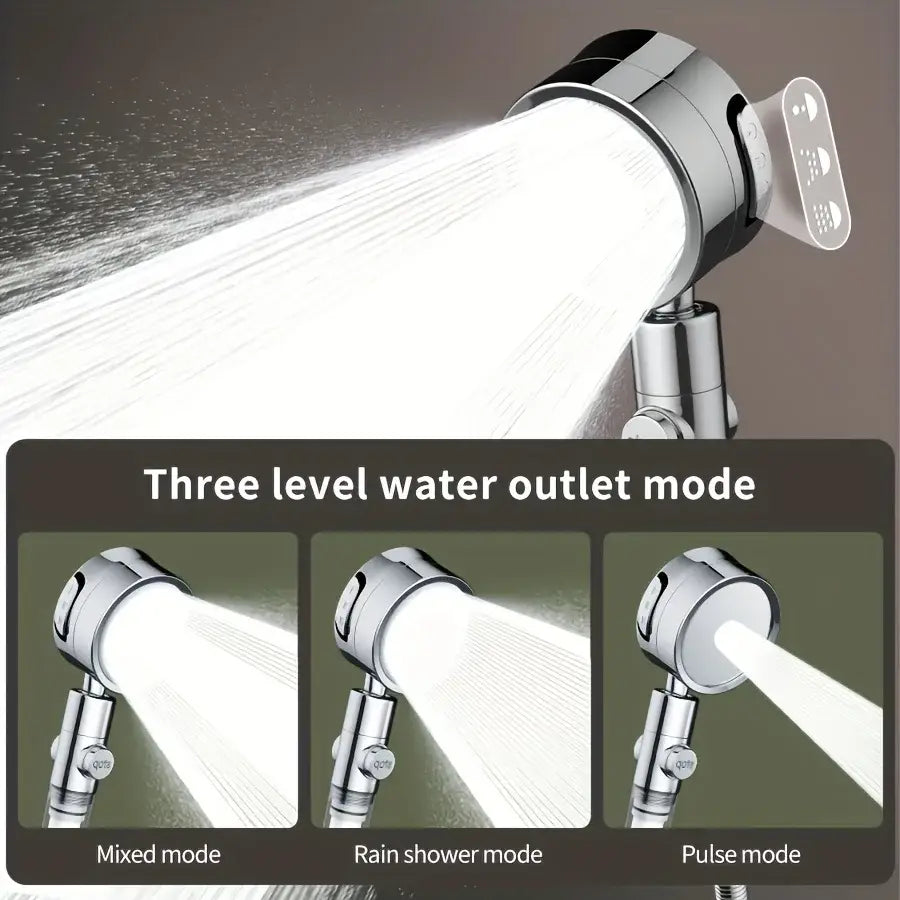 3-Level Adjustable Shower Head with Filter | Wall-Mounted Rain Shower Settings Painted Surface