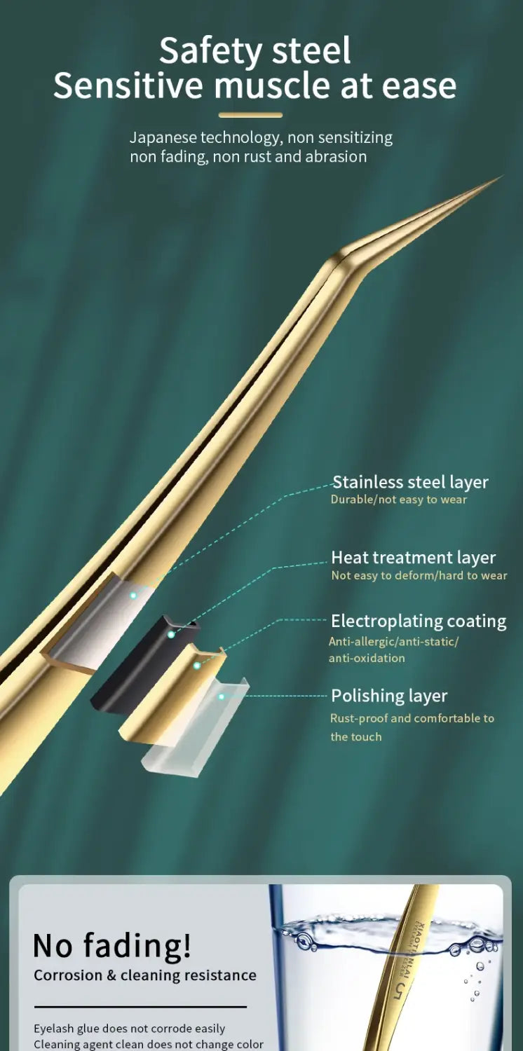 Anti-Static Straight Eyelash Extension Tweezers – Precision Lash & Brow Tool (1 Piece)