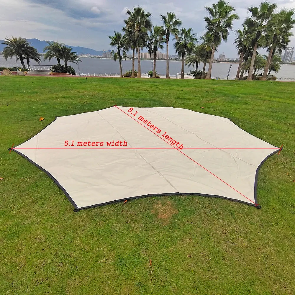 Octagon 5x5 Black Coating Tarp for 12 People – Waterproof Outdoor Camping Sunshade Awning