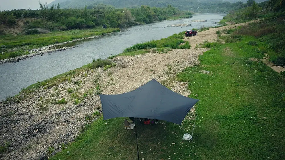 Octagon 5x5 Black Coating Tarp for 12 People – Waterproof Outdoor Camping Sunshade Awning