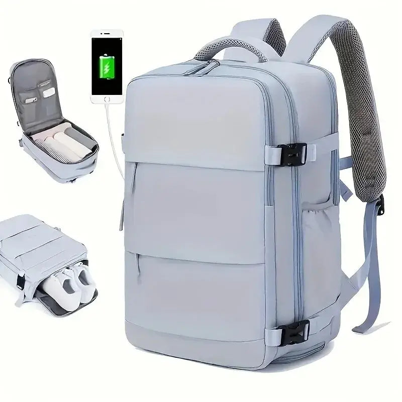 Large Capacity Multifunction Travel Backpack with Shoe Compartment – Waterproof Multilayer Journey Luggage Bag