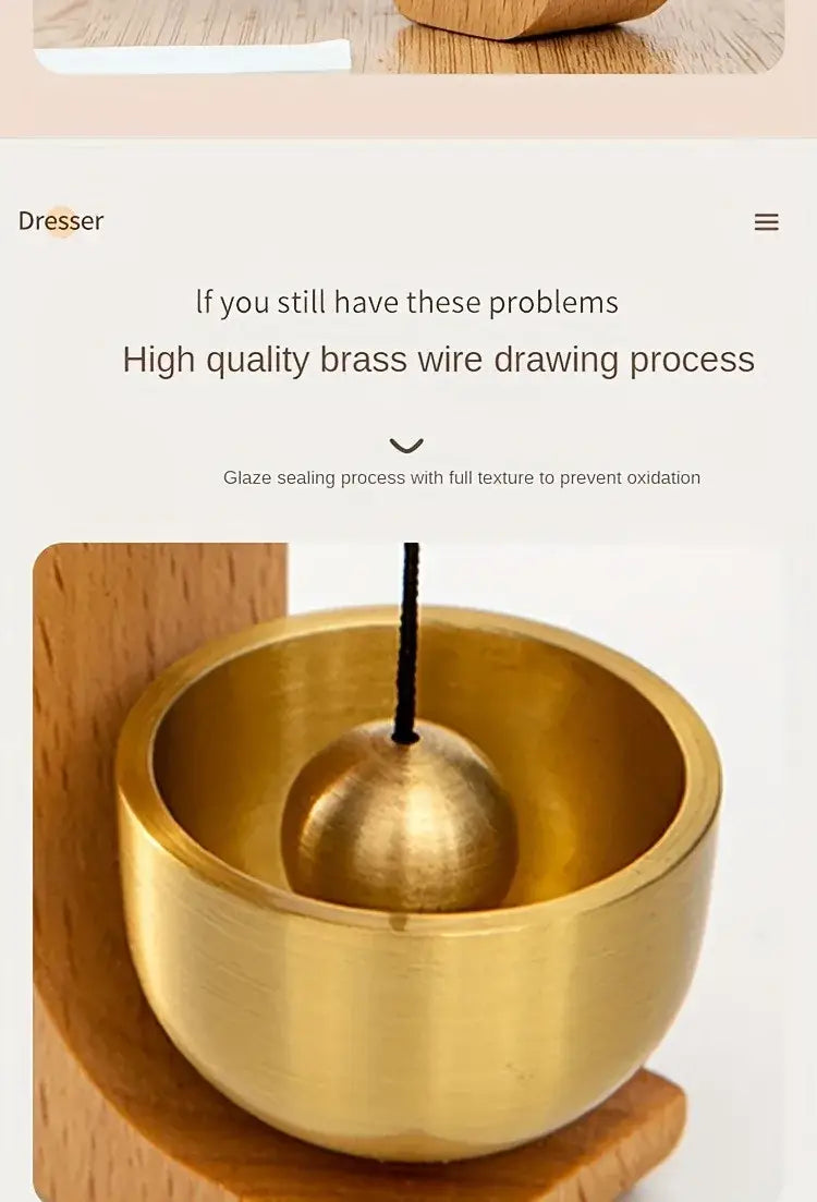 Brass Magnetic Doorbell Wind Chime – C-Shaped Reminder Bell for Home Car or Office Decor | Housewarming Gift