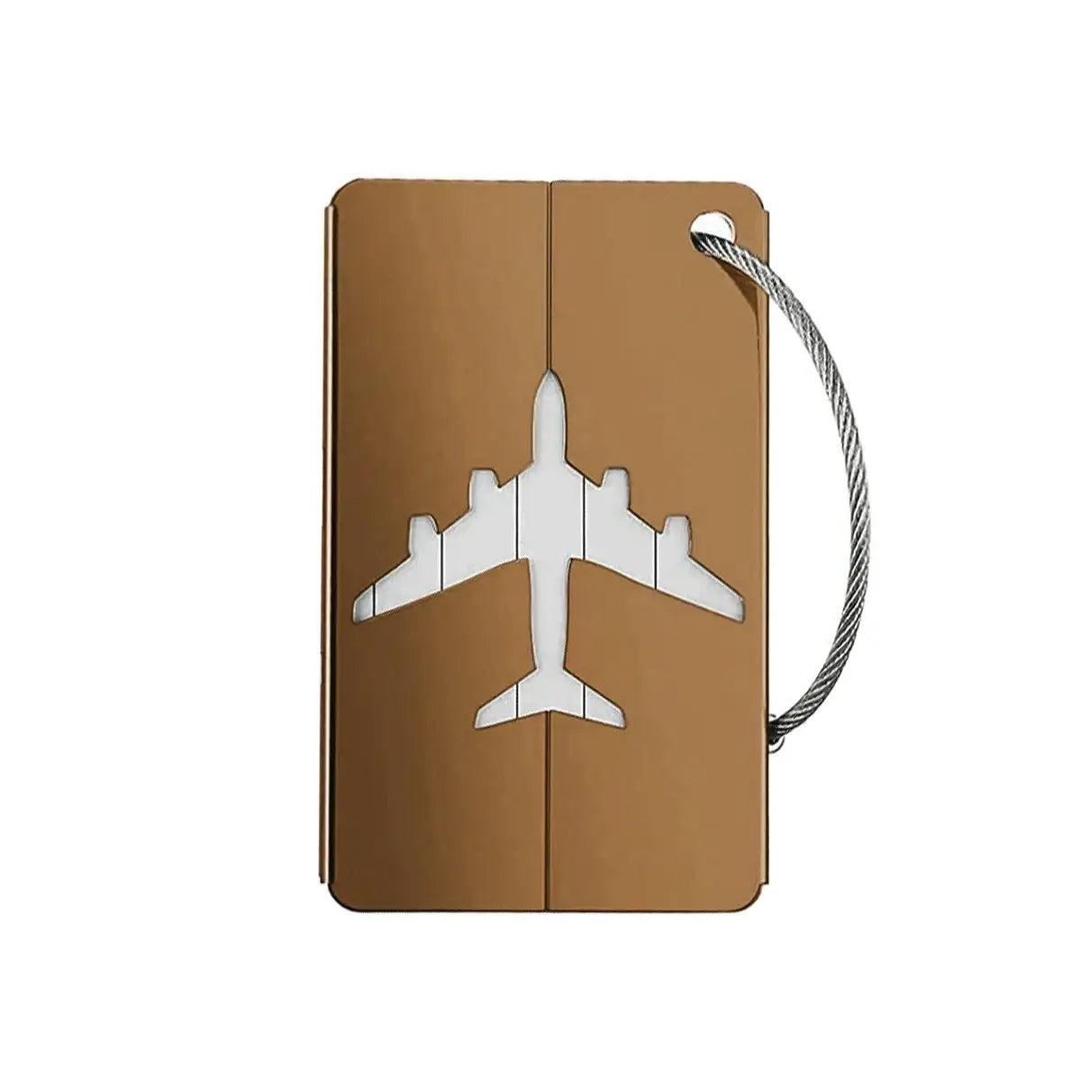 Aluminium Alloy Aircraft Luggage Tag – Durable Anti-Lost Travel ID Tag with Name Card Solid Color Travel Accessory