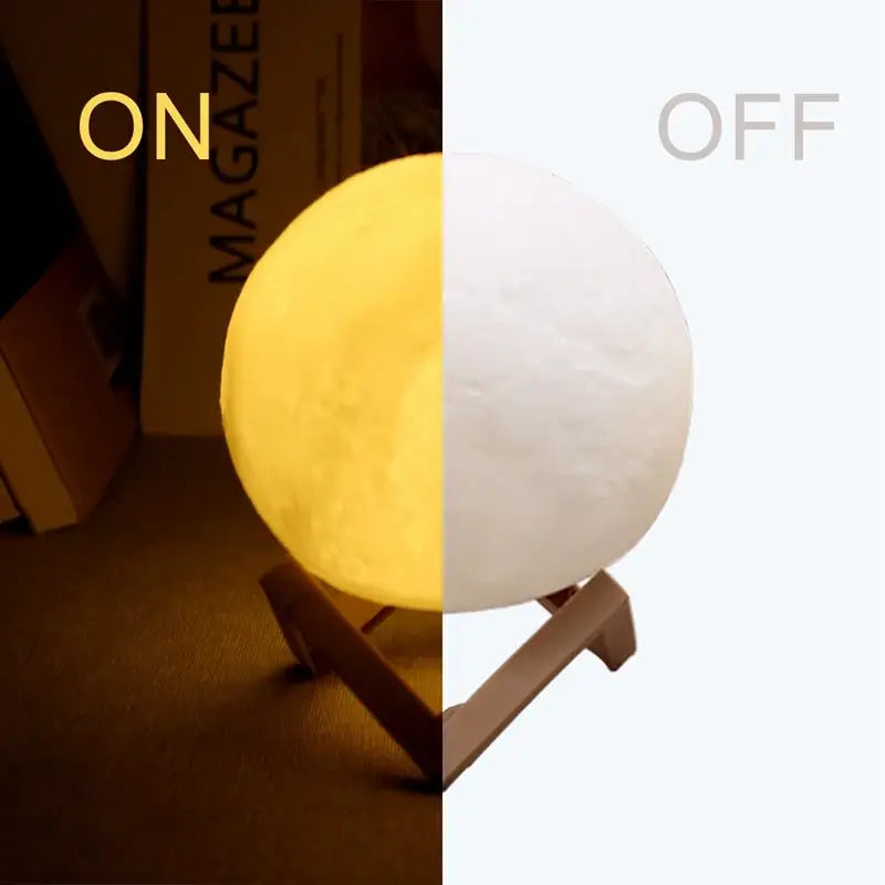 LED 3D Moon Night Light – Book Light Galaxy Lamp with Warm/White/7-Color Modes Battery Powered Kids Bedroom Decor &