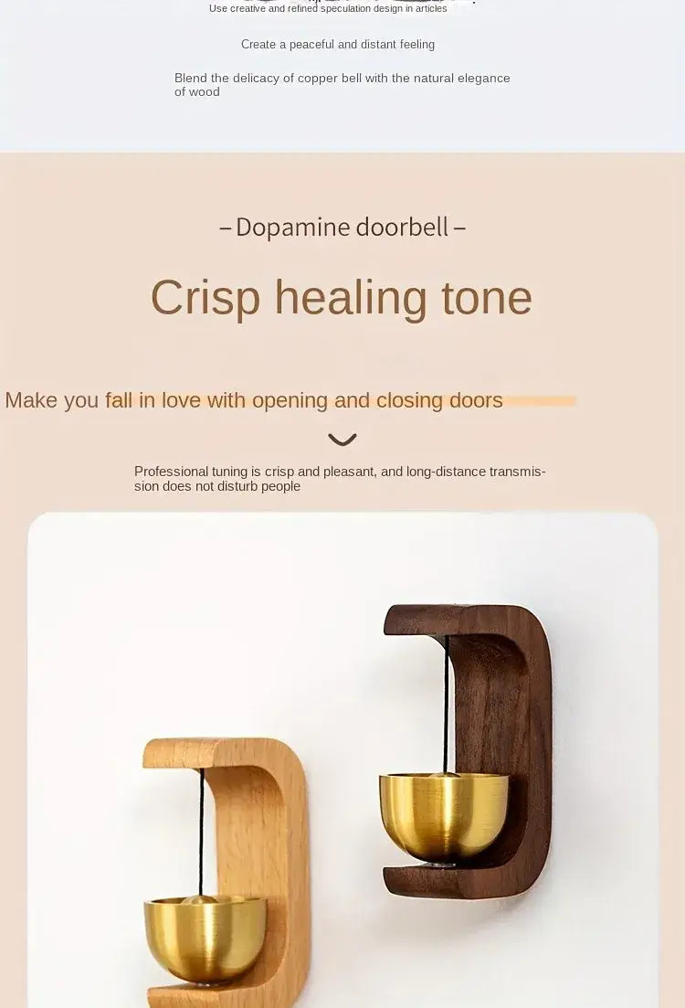 Brass Magnetic Doorbell Wind Chime – C-Shaped Reminder Bell for Home Car or Office Decor | Housewarming Gift