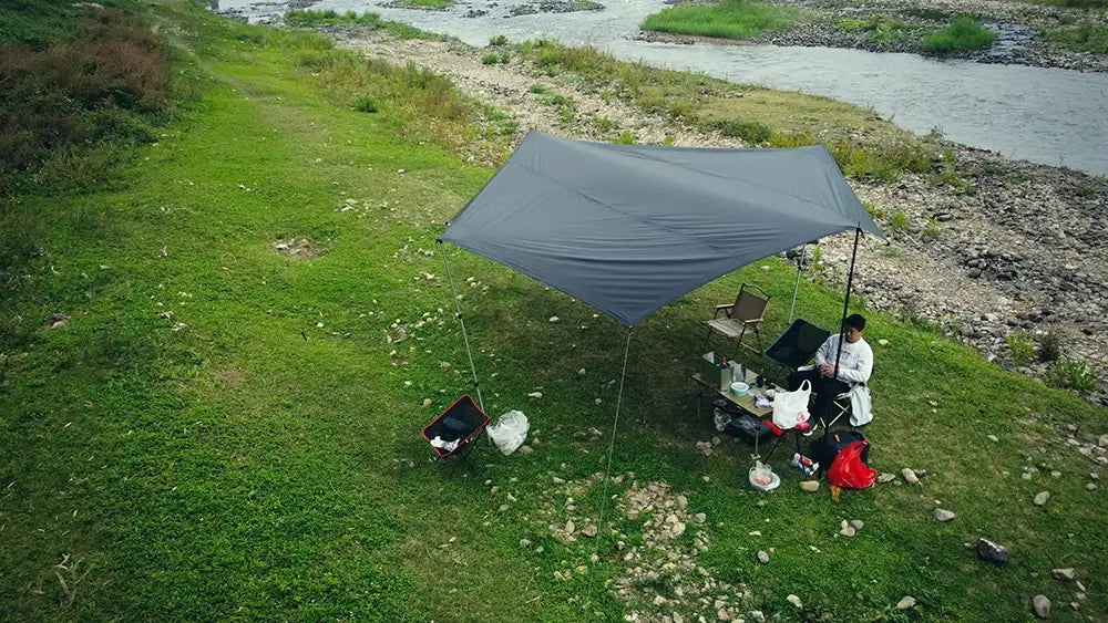 Octagon 5x5 Black Coating Tarp for 12 People – Waterproof Outdoor Camping Sunshade Awning