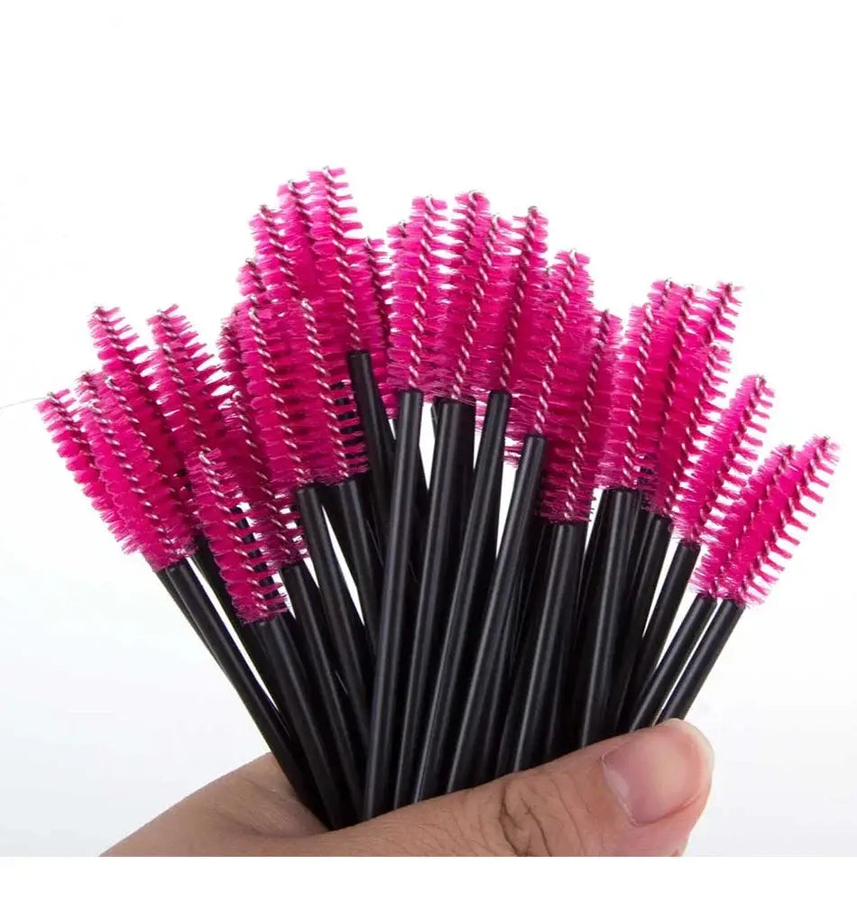 50Pcs Disposable Mascara Wands – Eyebrow & Eyelash Brush Applicators for Makeup & Extensions