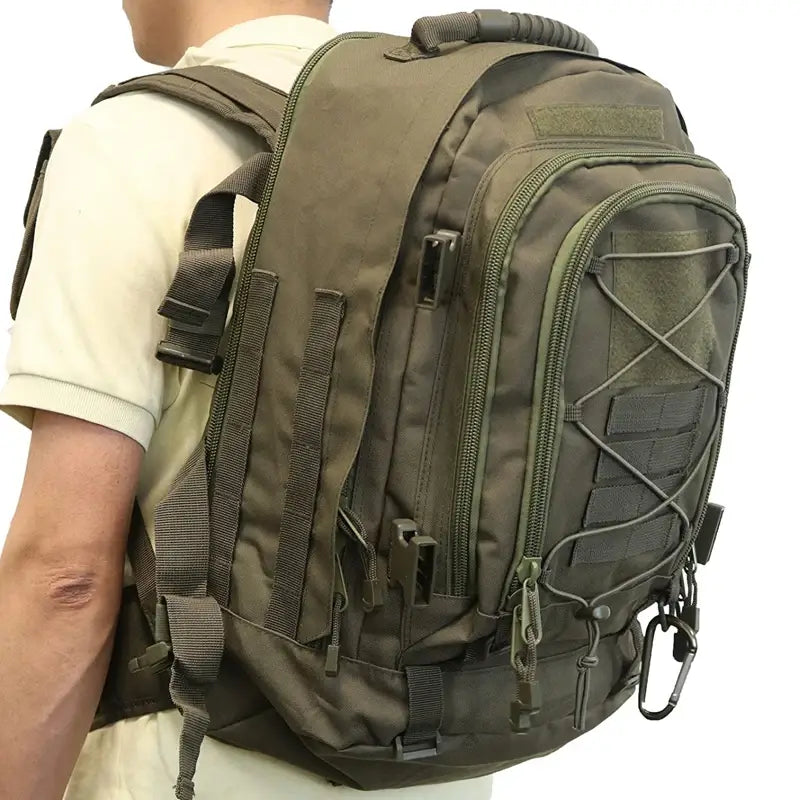 65L Military Tactical Backpack for Hiking Camping Travel with MOLLE System and Expandable Size