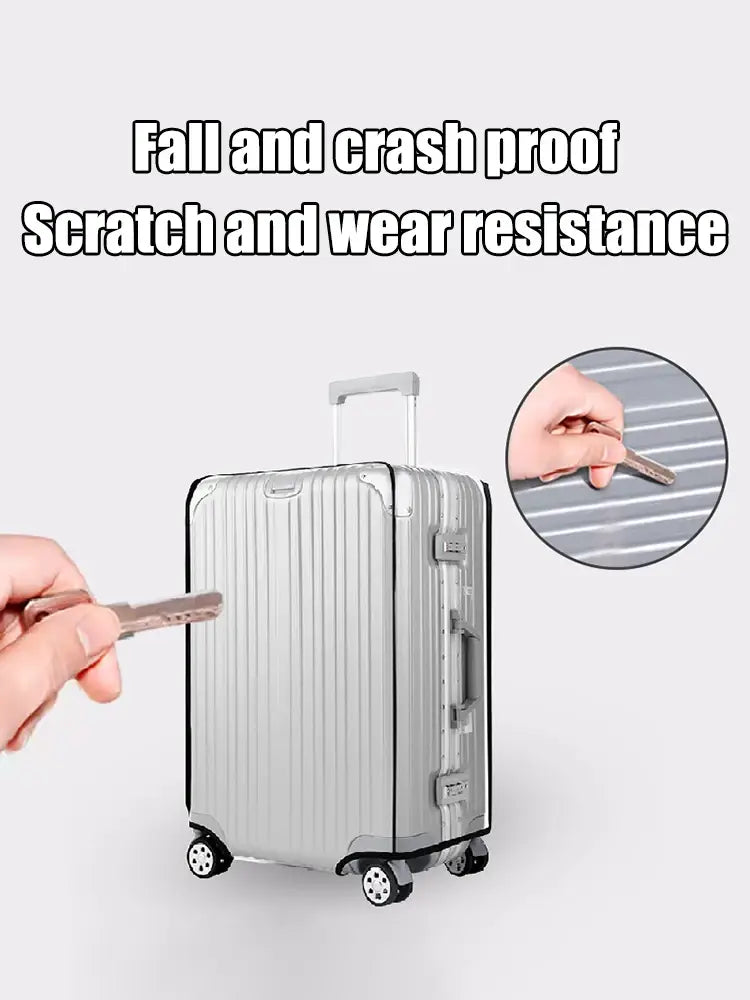 Transparent PVC Luggage Cover – Wear-Resistant Protective Case for 18–24’’ Wheeled Suitcases