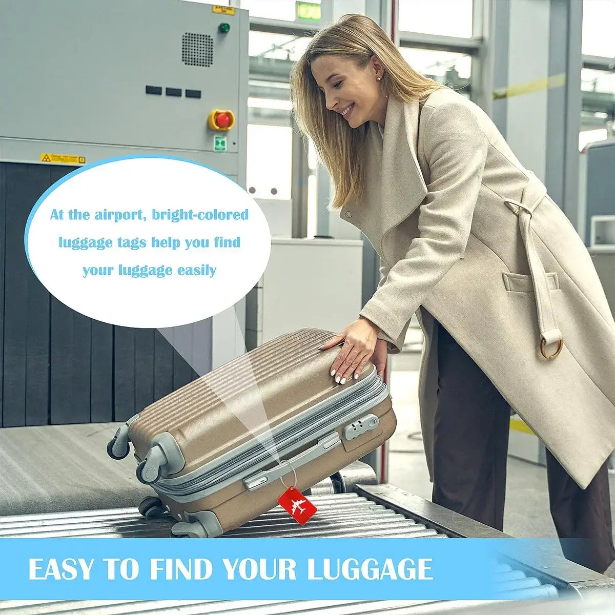 Aluminium Alloy Aircraft Luggage Tag – Durable Anti-Lost Travel ID Tag with Name Card Solid Color Travel Accessory