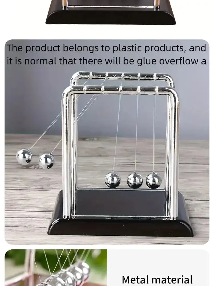 Newton’s Cradle Steel Ball Pendulum Desktop Toy – Physics Teaching Aid Stress Relief & Home Office Decoration