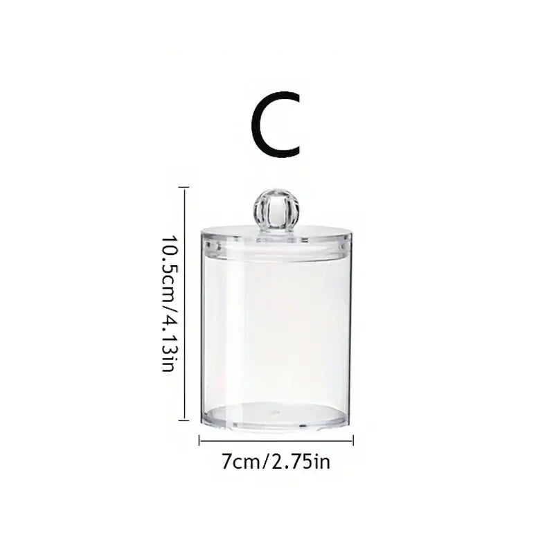 Acrylic Storage Box Bathroom Jar Makeup Organizer Cotton Round Pad Holder Cotton Swab Box Qtip Holder Dispenser