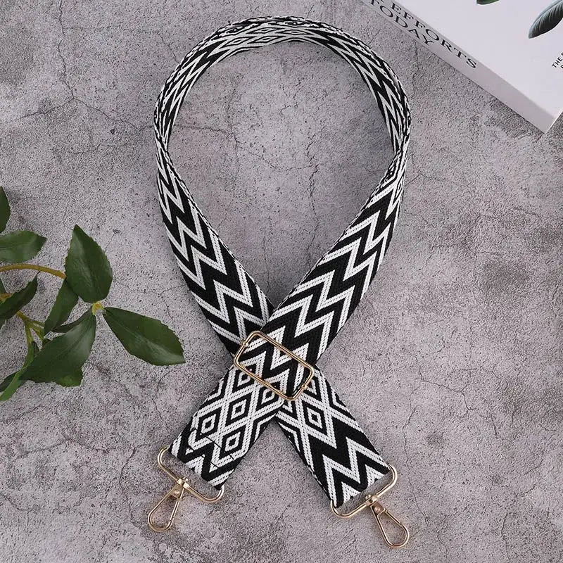 Adjustable Replacement Shoulder Bag Strap – Fashionable & Versatile Cloth Strap for Handbags Totes and Luggage - Black