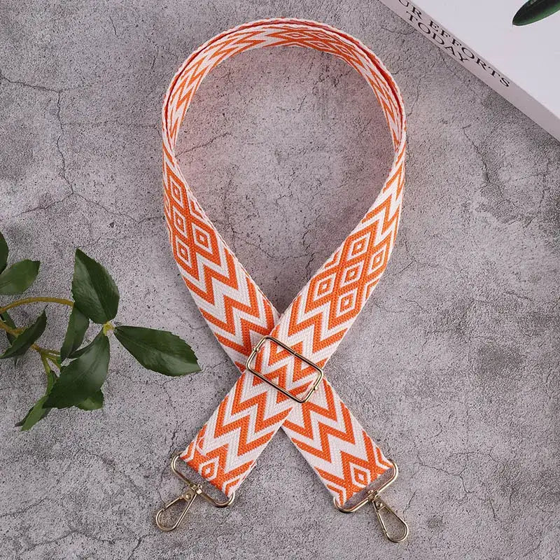 Adjustable Replacement Shoulder Bag Strap – Fashionable & Versatile Cloth Strap for Handbags Totes and Luggage - Orange