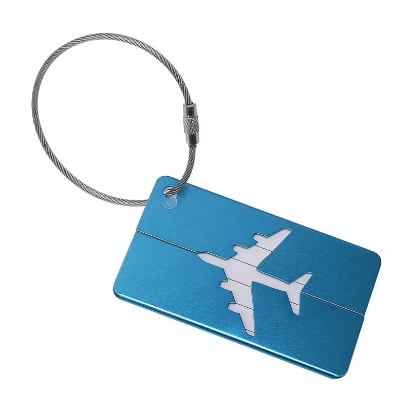 Aluminium Alloy Aircraft Luggage Tag – Durable Anti-Lost Travel ID Tag with Name Card Solid Color Travel Accessory