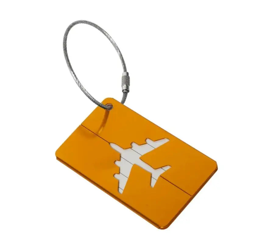 Aluminium Alloy Aircraft Luggage Tag – Durable Anti-Lost Travel ID Tag with Name Card Solid Color Travel Accessory
