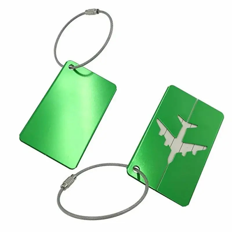 Aluminium Alloy Aircraft Luggage Tag – Durable Anti-Lost Travel ID Tag with Name Card Solid Color Travel Accessory