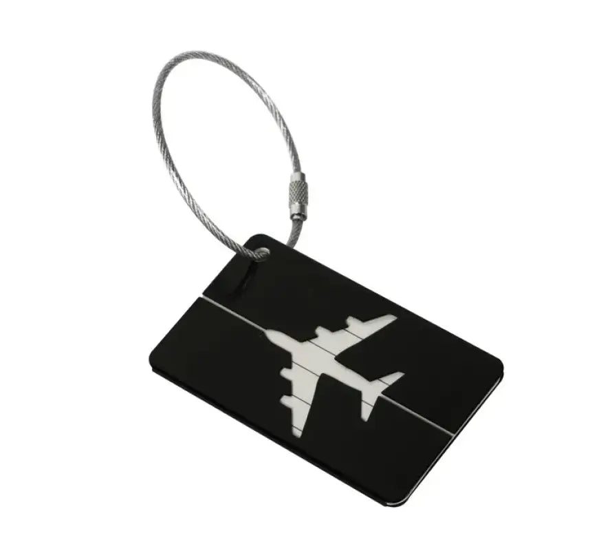 Aluminium Alloy Aircraft Luggage Tag – Durable Anti-Lost Travel ID Tag with Name Card Solid Color Travel Accessory