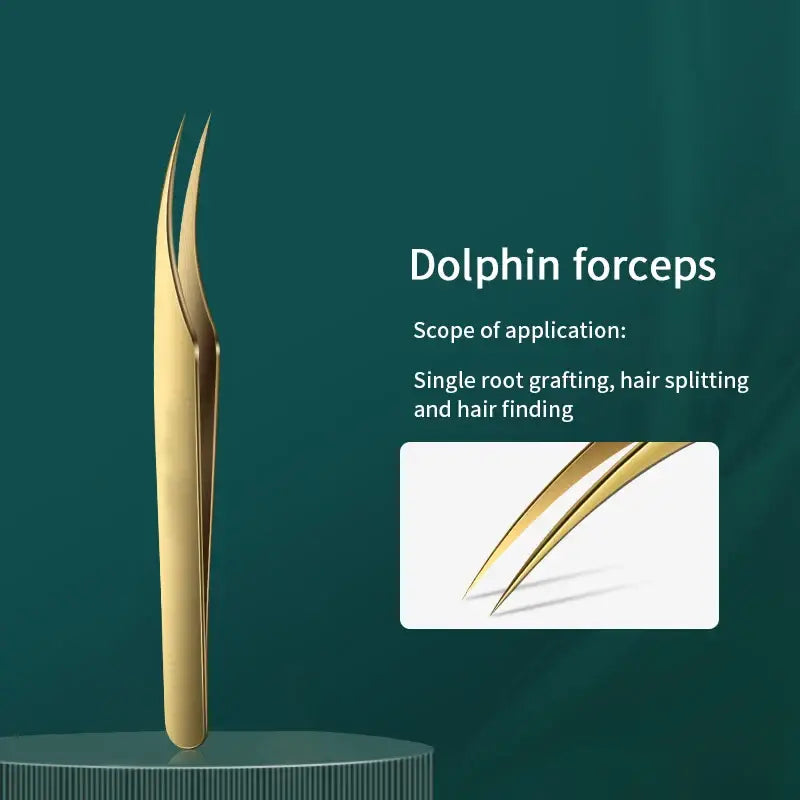 Anti-Static Straight Eyelash Extension Tweezers – Precision Lash & Brow Tool (1 Piece) - Dolphin