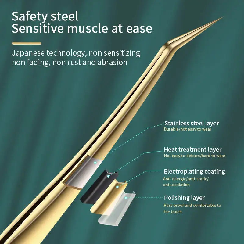 Anti-Static Straight Eyelash Extension Tweezers – Precision Lash & Brow Tool (1 Piece)