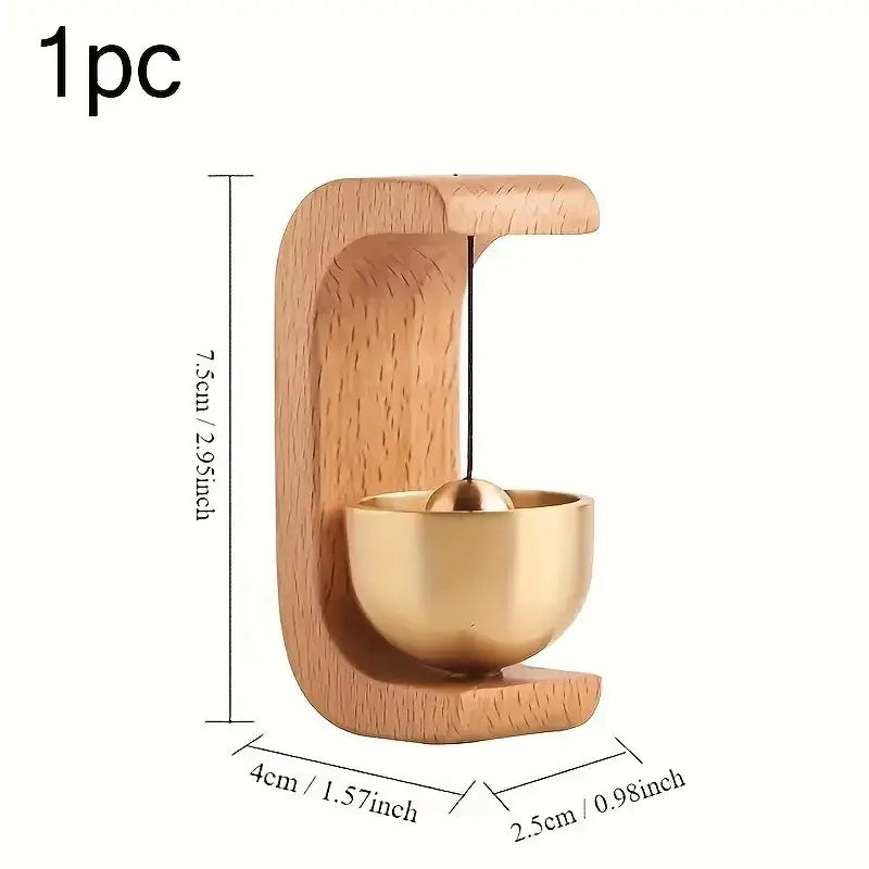 Brass Magnetic Doorbell Wind Chime – C-Shaped Reminder Bell for Home Car or Office Decor | Housewarming Gift